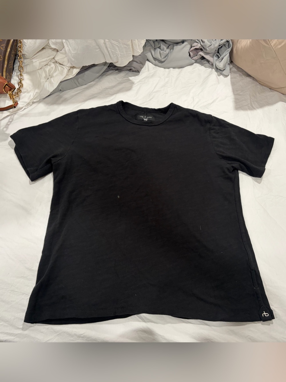 rag & bone Black Short Sleeve Crew Neck Tee